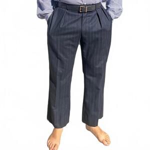 Polo Ralph Lauren 38/29 Pleated Waist Pinstripe Dress Pants Cashmere Wool Blend